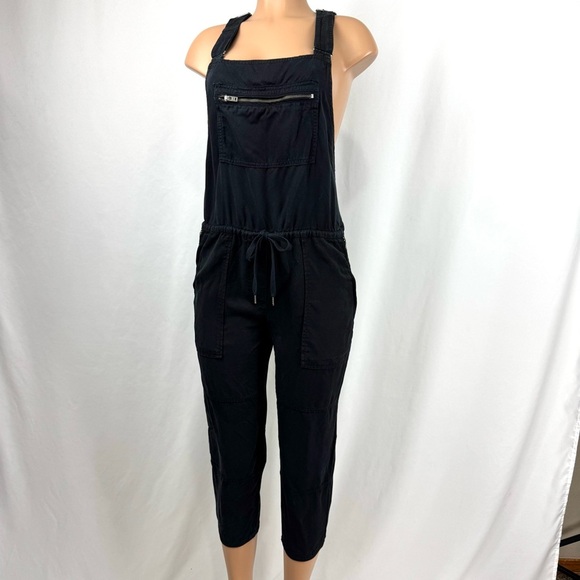 Aritzia Wilfred Free Women’s Sz S Valletta Black Cropped Lyocell Twill Overalls - Picture 7 of 16